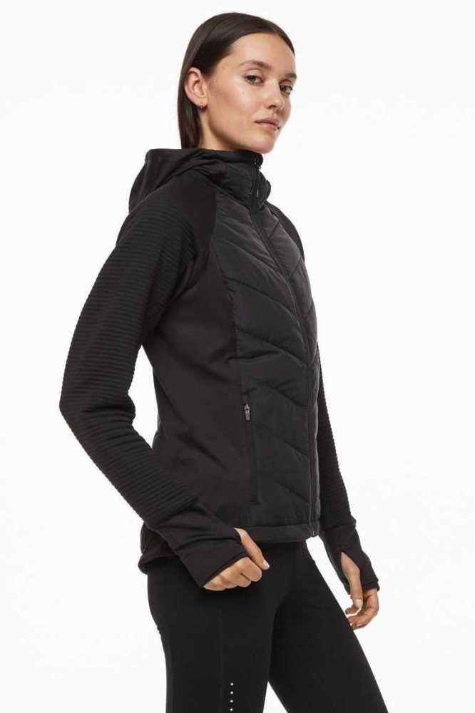 Ropa Deportiva H&M Acolchado Encapuchado Outdoor Jacket Mujer Azul Marino Azules | 328160CEU