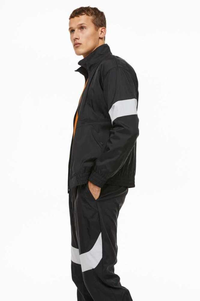 Ropa Deportiva H&M Agua-repellent Pista Jacket Hombre Negros Grises Claro | 950864PXI