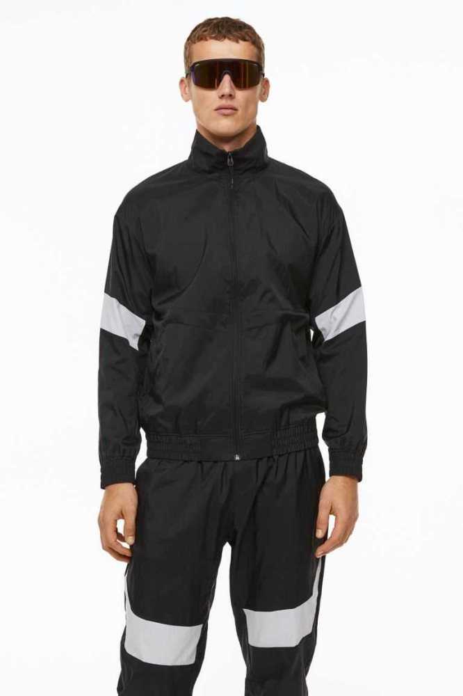 Ropa Deportiva H&M Agua-repellent Pista Jacket Hombre Negros Grises Claro | 950864PXI