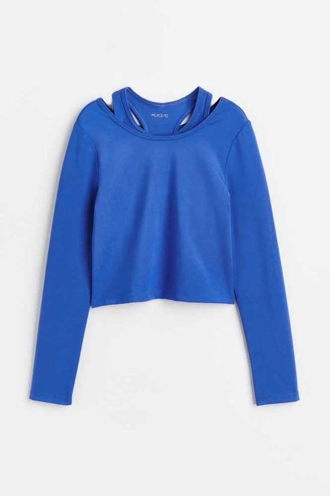 Ropa Deportiva H&M DryMove Double-layered top Niños Azules Claro | 048971WPS