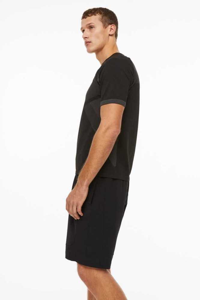 Ropa Deportiva H&M DryMove Seamless top Hombre Negros | 416903XDM