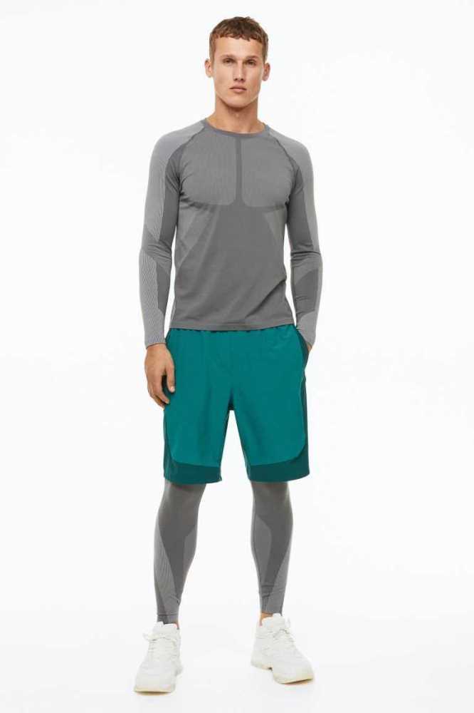 Ropa Deportiva H&M DryMove Seamless top Hombre Grises | 542789LXY