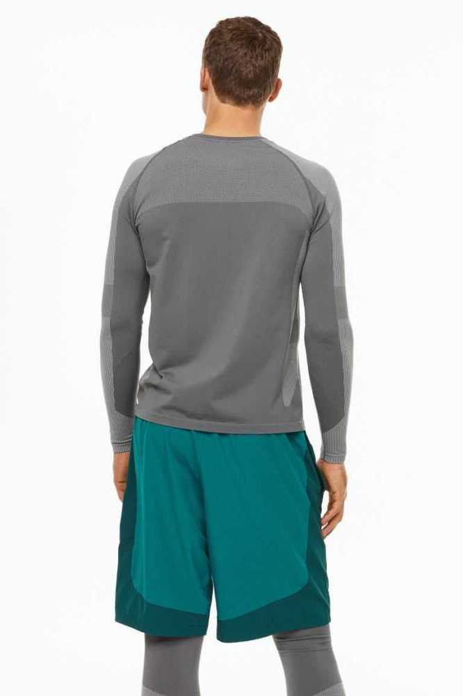 Ropa Deportiva H&M DryMove Seamless top Hombre Grises | 542789LXY