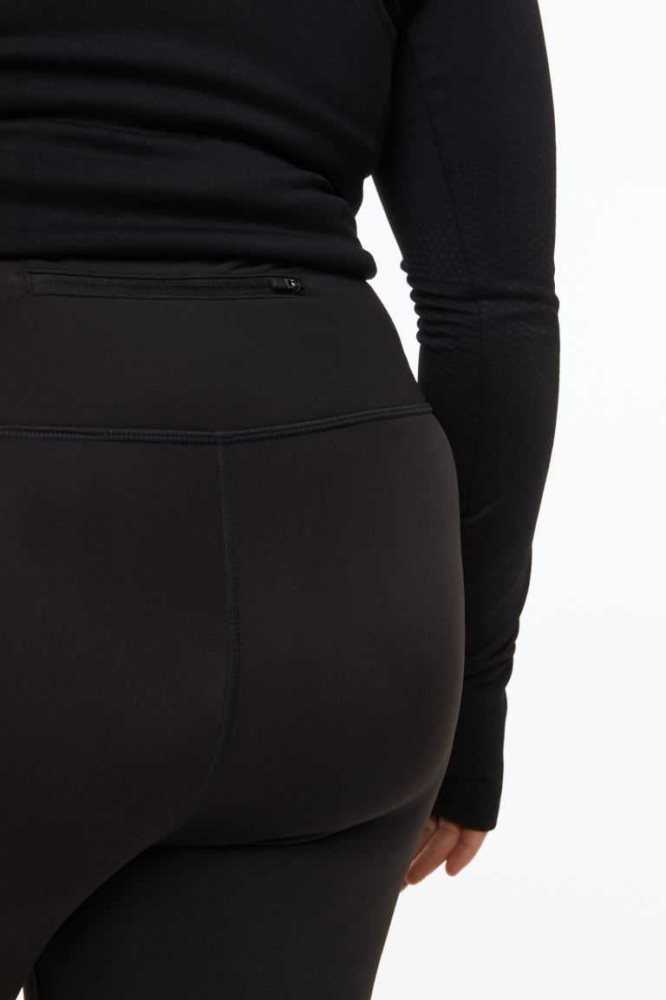 Ropa Deportiva H&M DryMove Warm running Mujer Negros | 309654OVZ