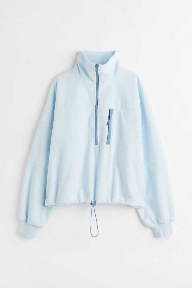 Ropa Deportiva H&M Fleece Top Mujer Azules Claro | 023851QJV