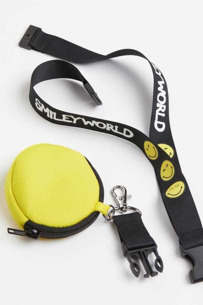 Ropa Deportiva H&M Key Lanyard and Pouch Niños Negros | 546892CNO