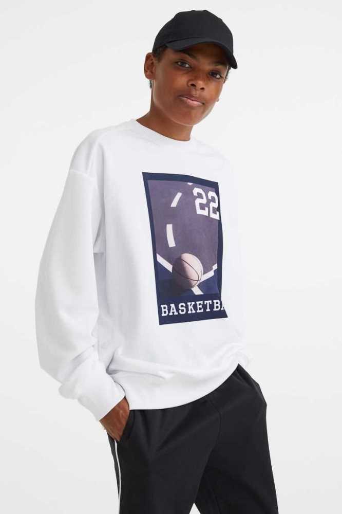 Ropa Deportiva H&M Long-sleeved Basketball Niños Blancos | 207563WSV