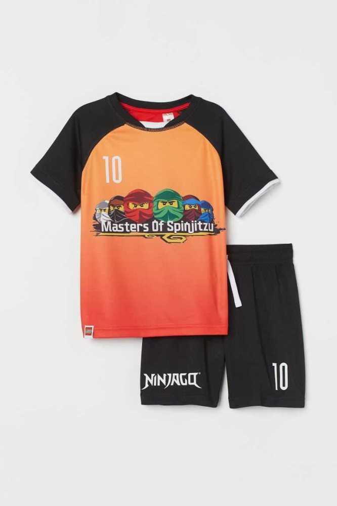 Ropa Deportiva H&M Printed Soccer Set Niños Negros | 358740OWU