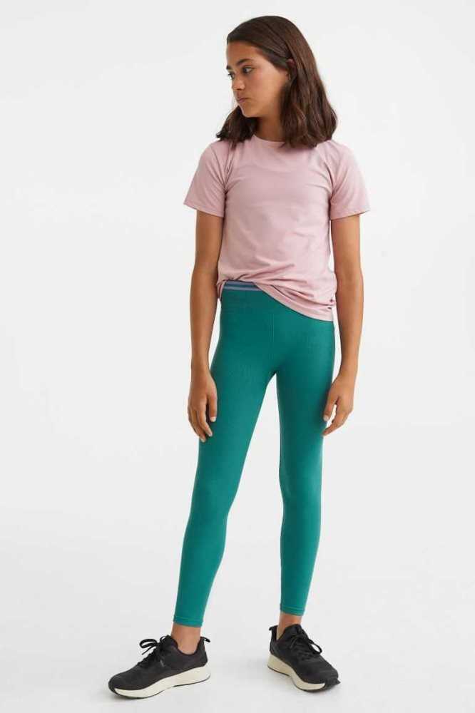 Ropa Deportiva H&M Seamless Niños Verdes | 218540QST