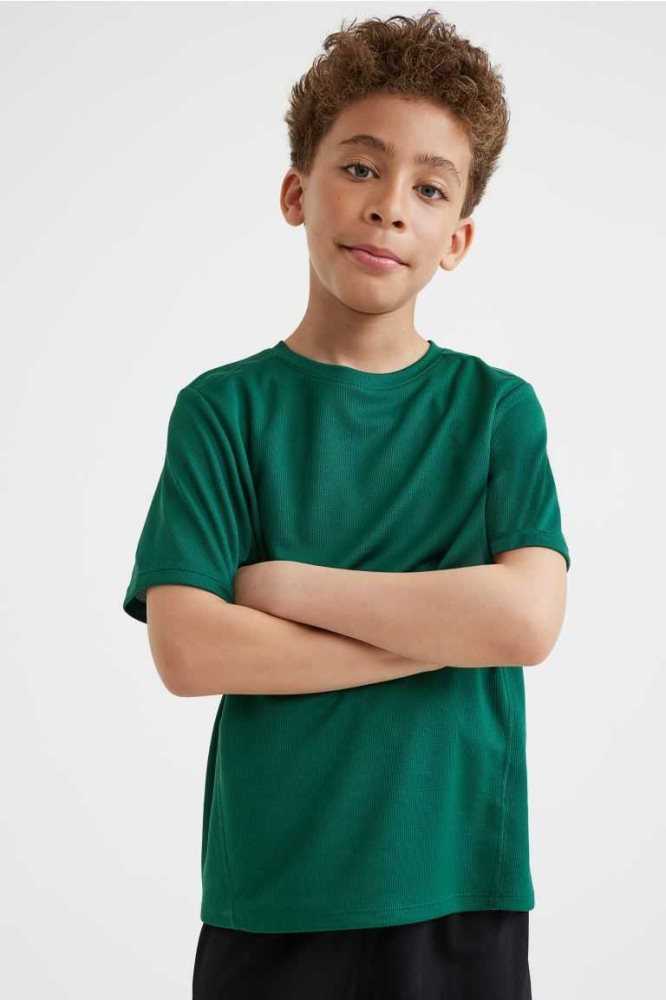 Ropa Deportiva H&M Sports Top Niños Verdes Oscuro | 625837CWZ