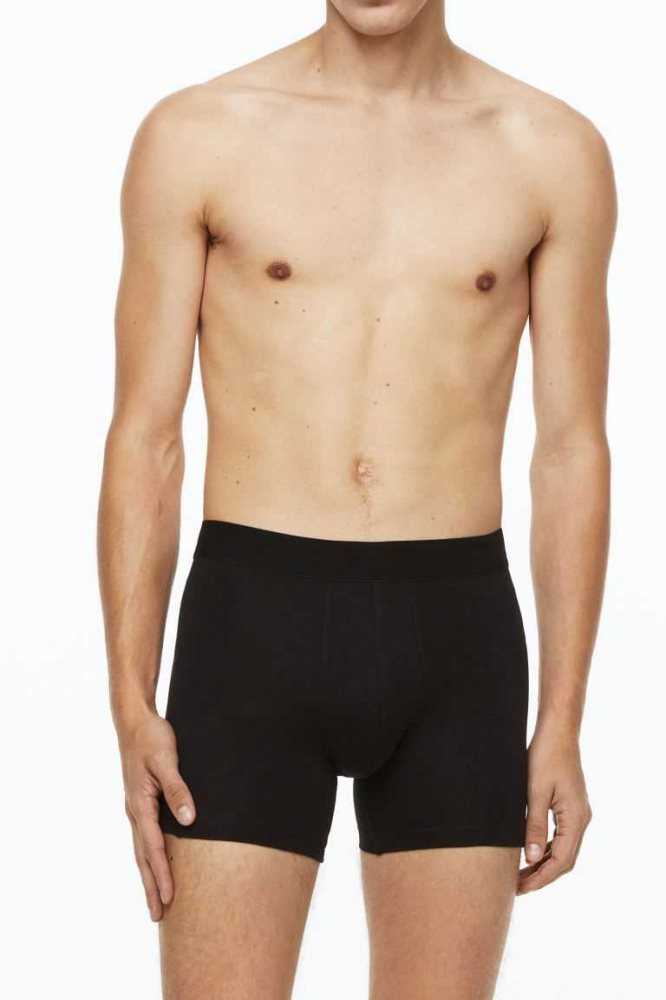 Ropa Interior H&M 10-pack Algodon Boxer Shorts Hombre Negros | 231650JKB