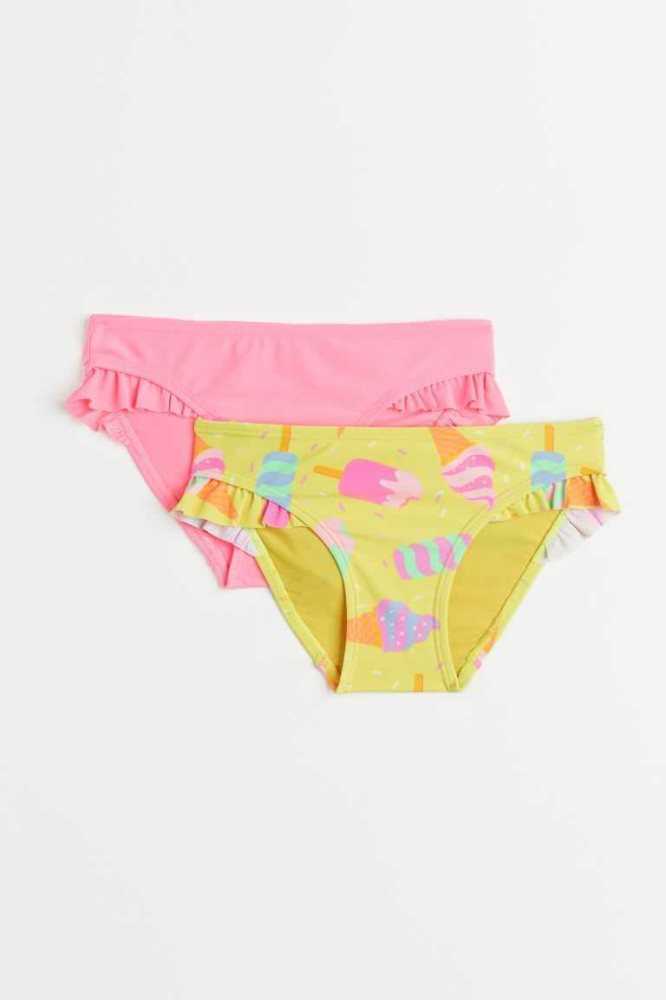 Ropa Interior H&M 2-pack Flounce-trimmed Bikini Briefs Niños Amarillos Creme | 736902VNB