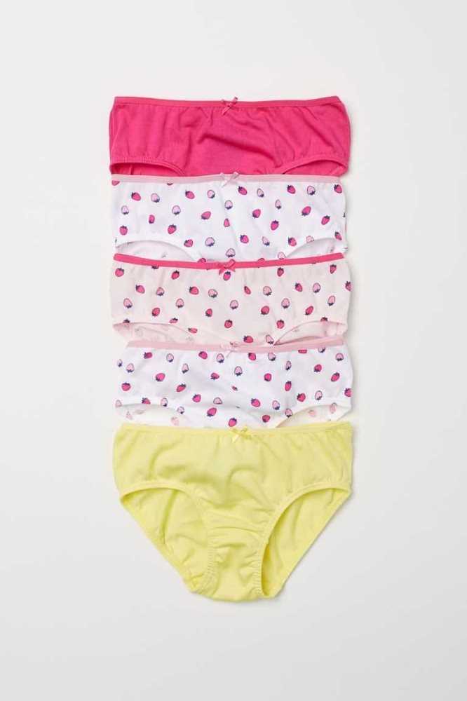 Ropa Interior H&M 5-pack Algodon Briefs Niños Rosas Claro | 617392BHK