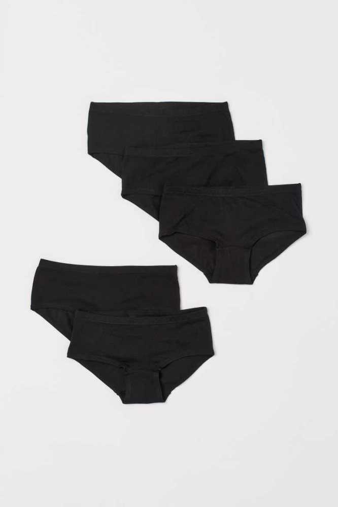 Ropa Interior H&M 5-pack Algodon Briefs Niños Negros | 634109QKI