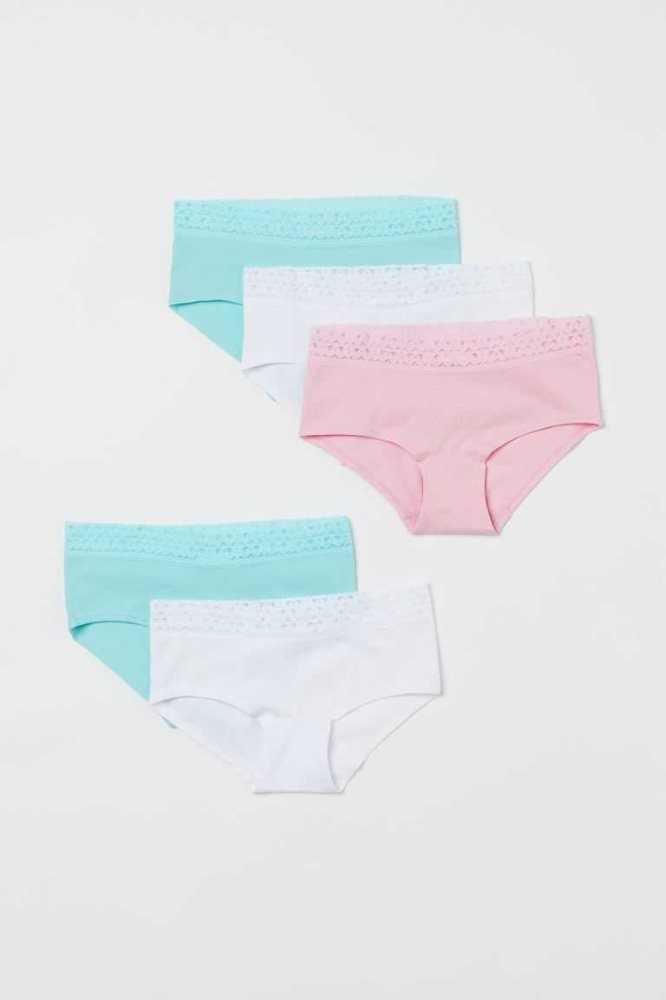 Ropa Interior H&M 5-pack Algodon Hipster Briefs Niños Rosas Claro | 139542KES