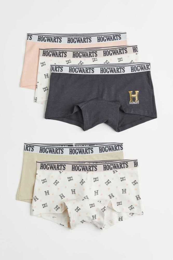 Ropa Interior H&M 5-pack Boxer Briefs Niños Grises Oscuro | 105679OSR