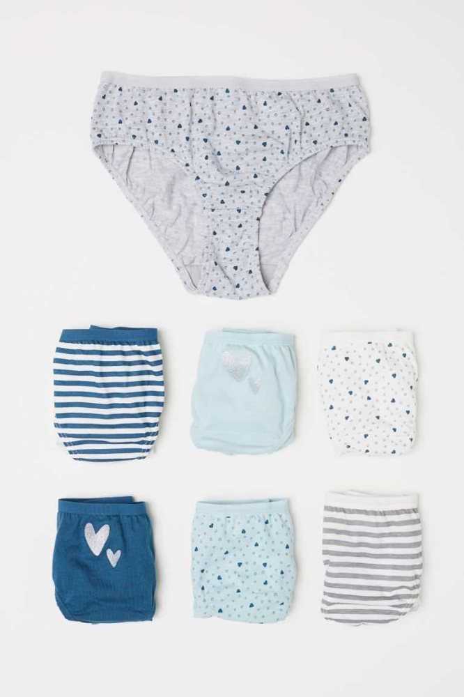 Ropa Interior H&M 7-pack Algodon Briefs Niños Verdes | 713496UYD