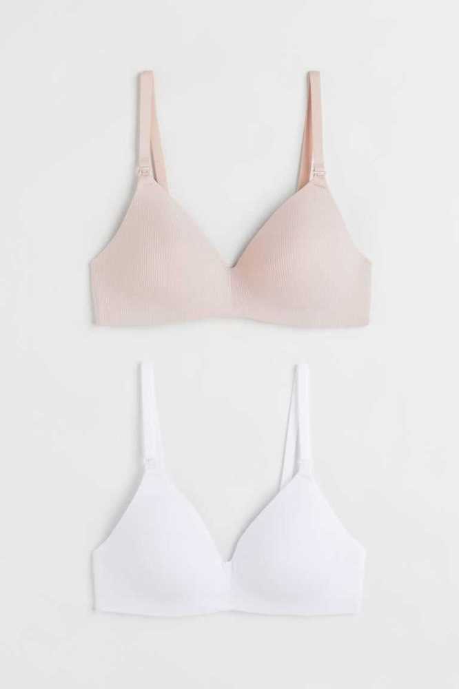 Ropa de Premamá H&M MAMA 2-pack Acolchado Nursing Bras Mujer Grises Verdes Rosas | 192756PIX