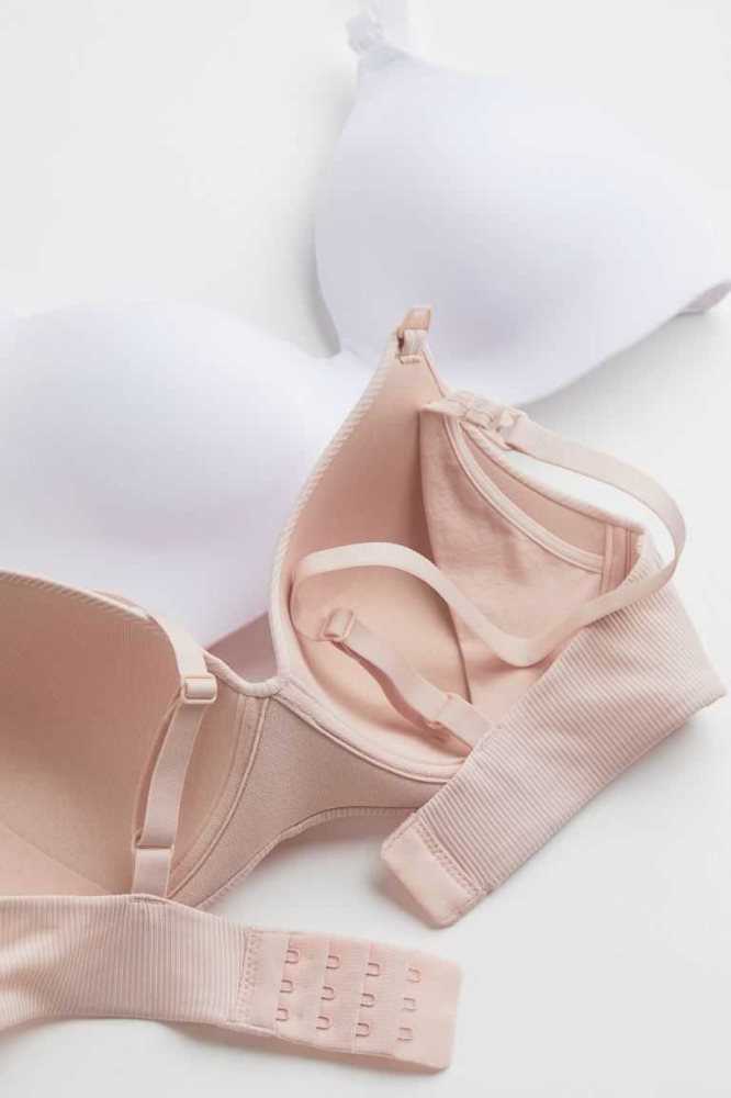 Ropa de Premamá H&M MAMA 2-pack Acolchado Nursing Bras Mujer Grises Verdes Rosas | 192756PIX