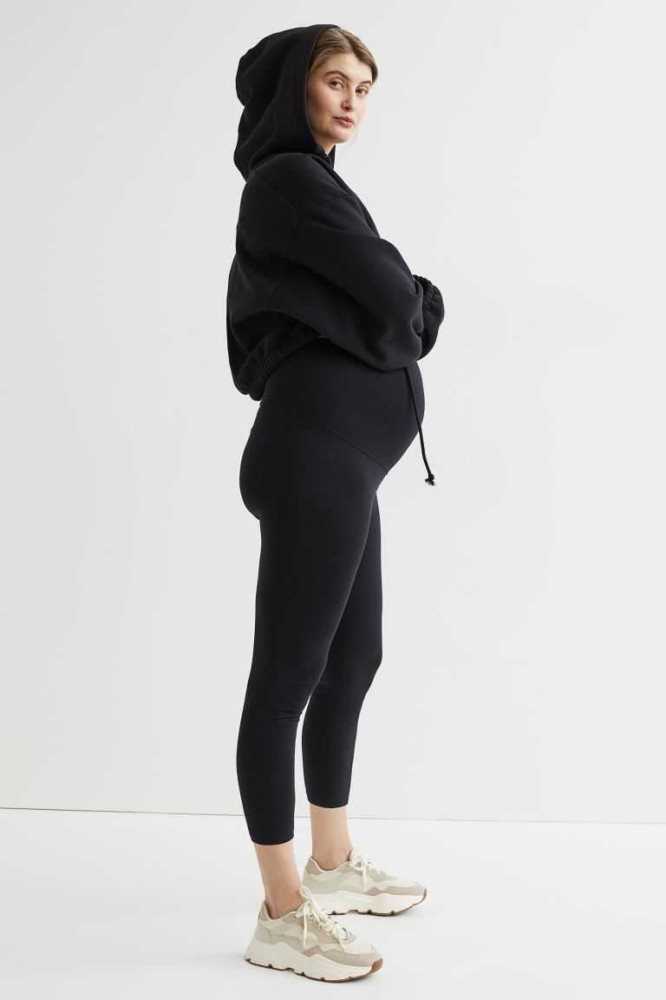 Ropa de Premamá H&M MAMA 2-pack Crop Leggings Mujer Negros | 267843OQZ