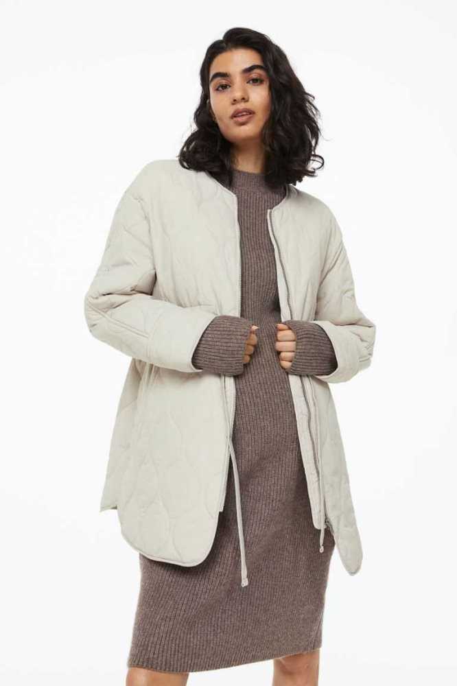 Ropa de Premamá H&M MAMA Acolchado Jacket Mujer Beige Claro | 250638BNJ