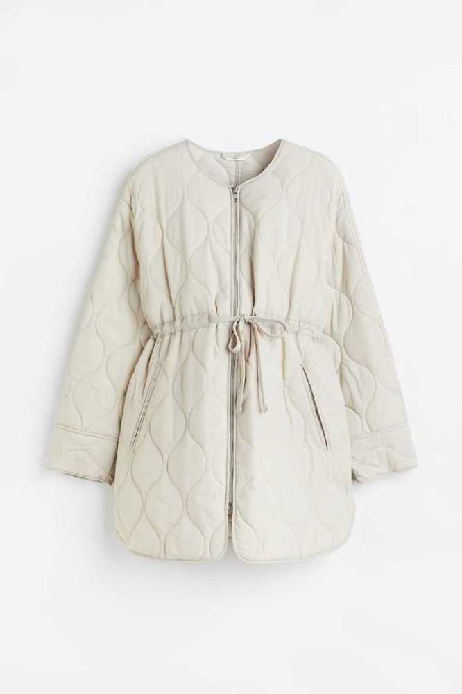 Ropa de Premamá H&M MAMA Acolchado Jacket Mujer Beige Claro | 250638BNJ