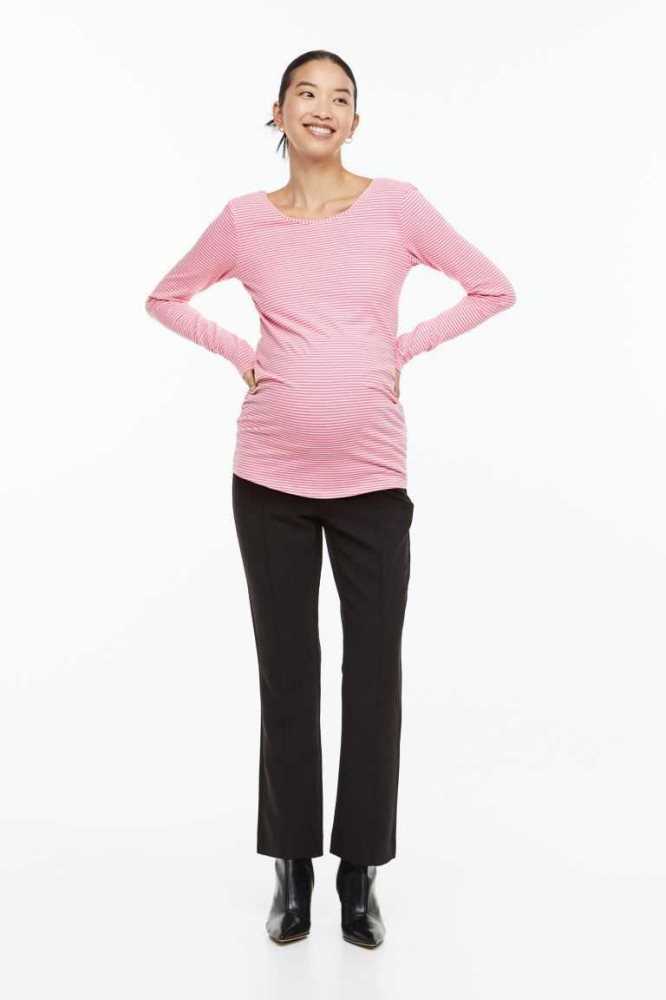 Ropa de Premamá H&M MAMA Algodon Jersey Top Mujer Rosas | 460175JAM