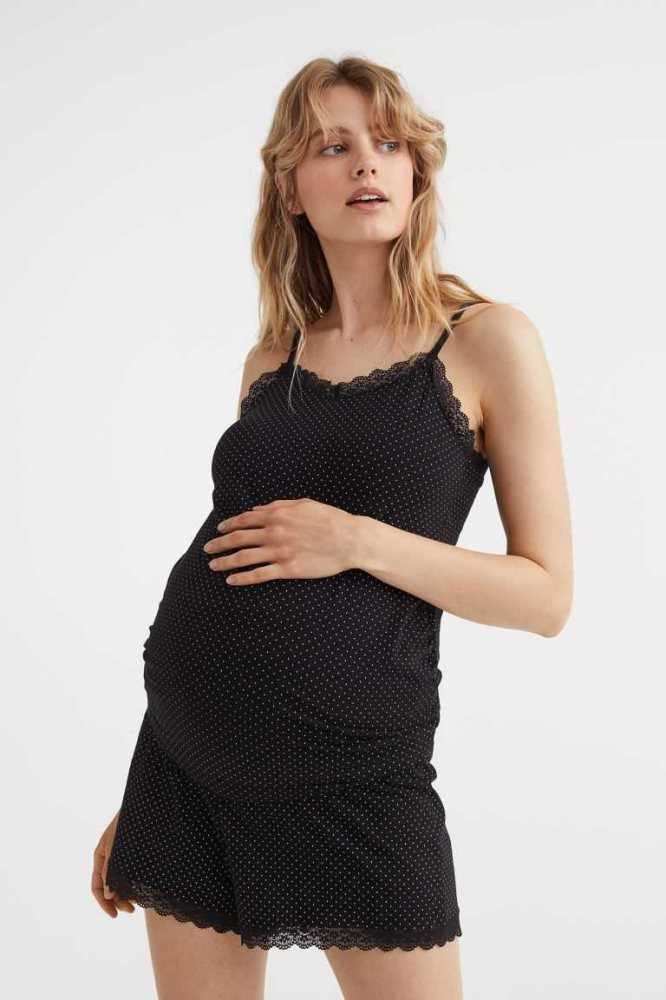 Ropa de Premamá H&M MAMA Algodon Jersey Pajama Top and Shorts Mujer Rosas Claro | 680435ZQC