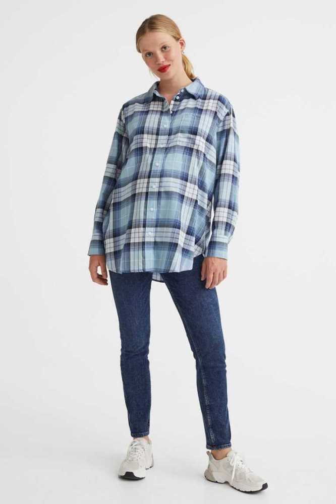 Ropa de Premamá H&M MAMA Algodon Shirt Mujer Rojos | 537968UWG