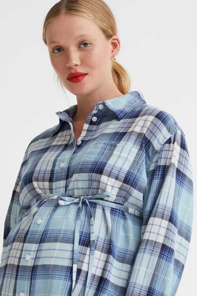 Ropa de Premamá H&M MAMA Algodon Shirt Mujer Rojos | 537968UWG