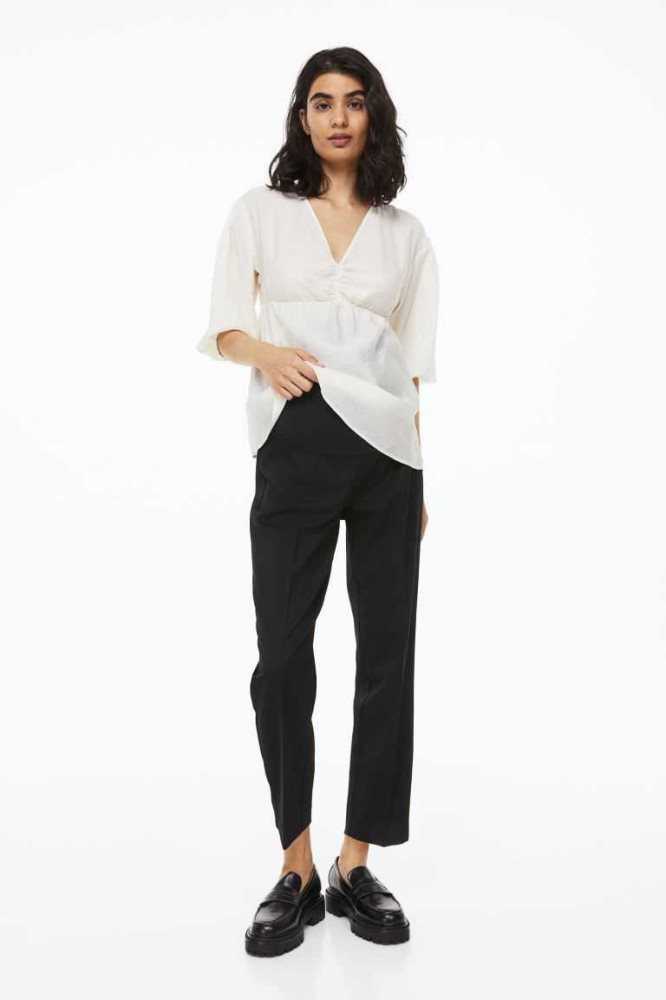 Ropa de Premamá H&M MAMA Ankle-length Slacks Mujer Beige Blancos | 039761FOC