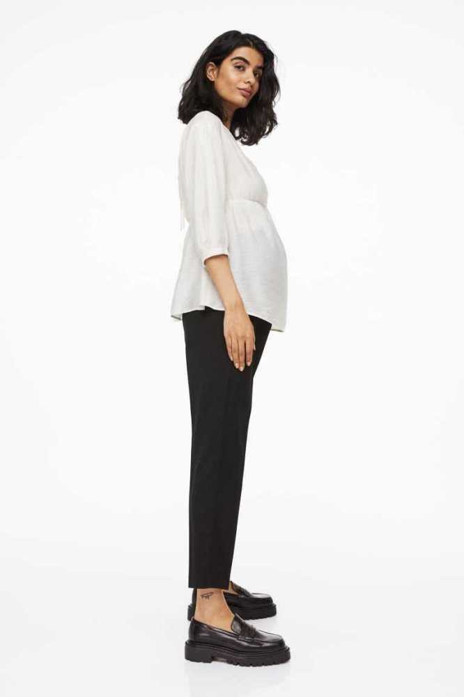 Ropa de Premamá H&M MAMA Ankle-length Slacks Mujer Beige Blancos | 039761FOC