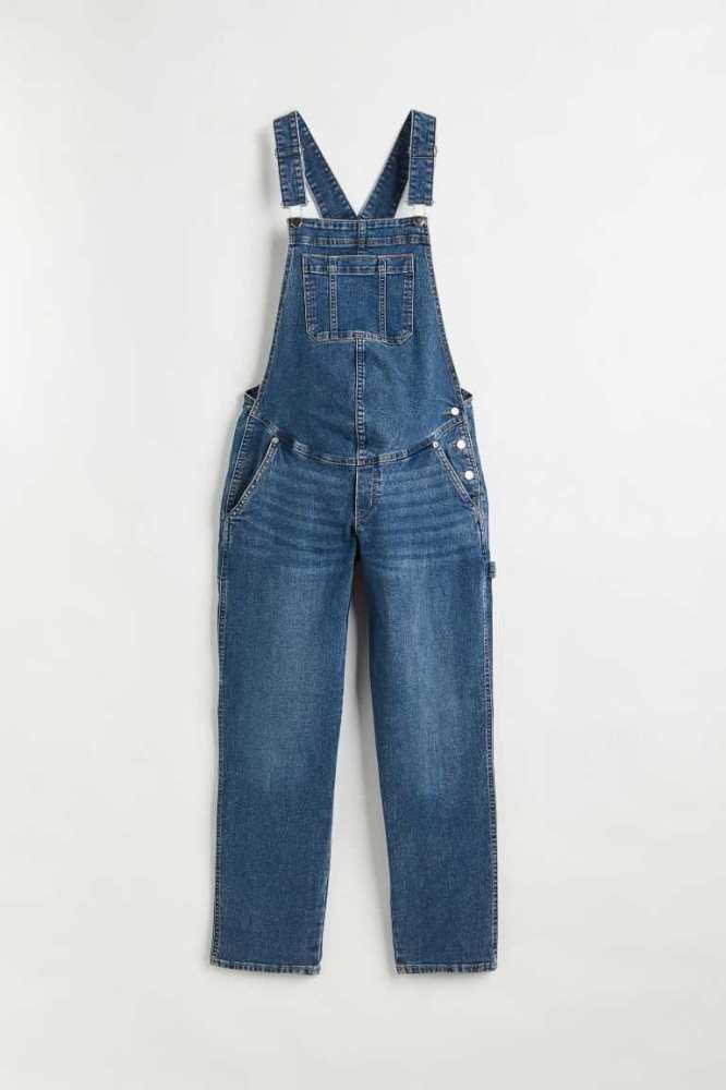 Ropa de Premamá H&M MAMA Denim Overalls Mujer Azules | 460952IJS