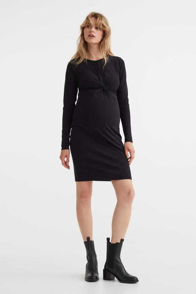 Ropa de Premamá H&M MAMA Draped Jersey Vestido Mujer Grises Marrom | 659803XUT