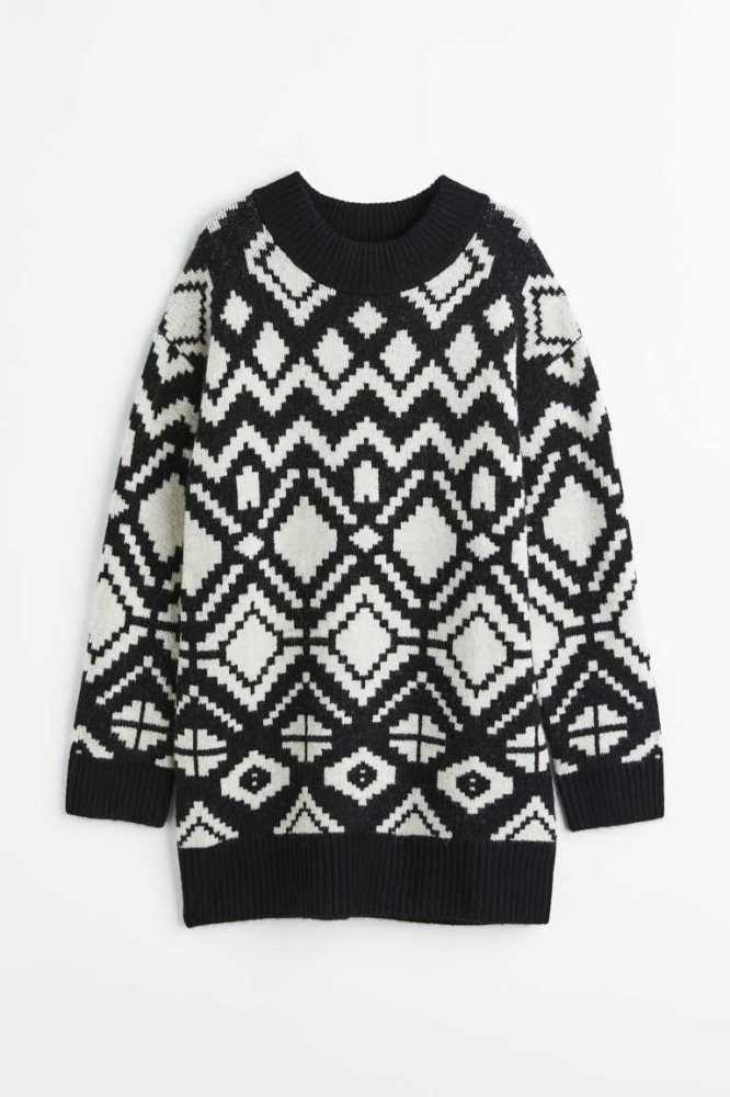 Ropa de Premamá H&M MAMA Jacquard-knit Sueter Mujer Negros | 891326TDL