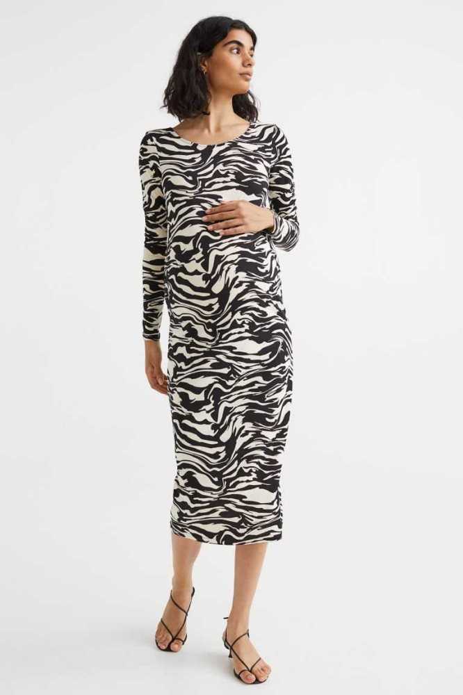 Ropa de Premamá H&M MAMA Long-sleeved Vestido Mujer Negros | 614073KSE