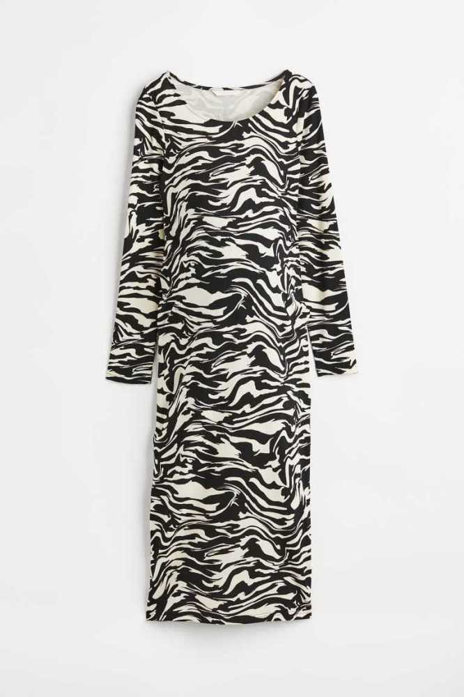 Ropa de Premamá H&M MAMA Long-sleeved Vestido Mujer Negros | 614073KSE