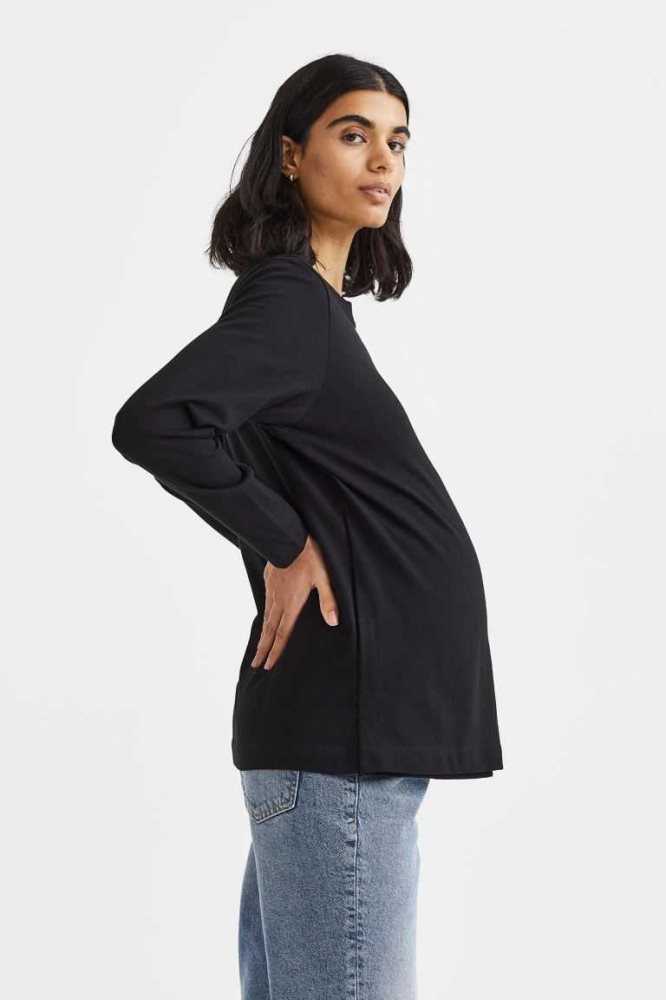 Ropa de Premamá H&M MAMA Nursing Top Mujer Negros | 561308ADT