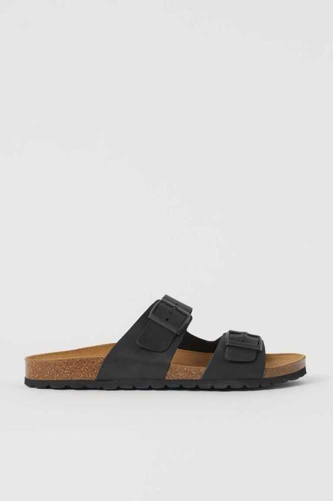 Sandalias H&M Cuero Hombre Marrom Oscuro | 387924OWJ