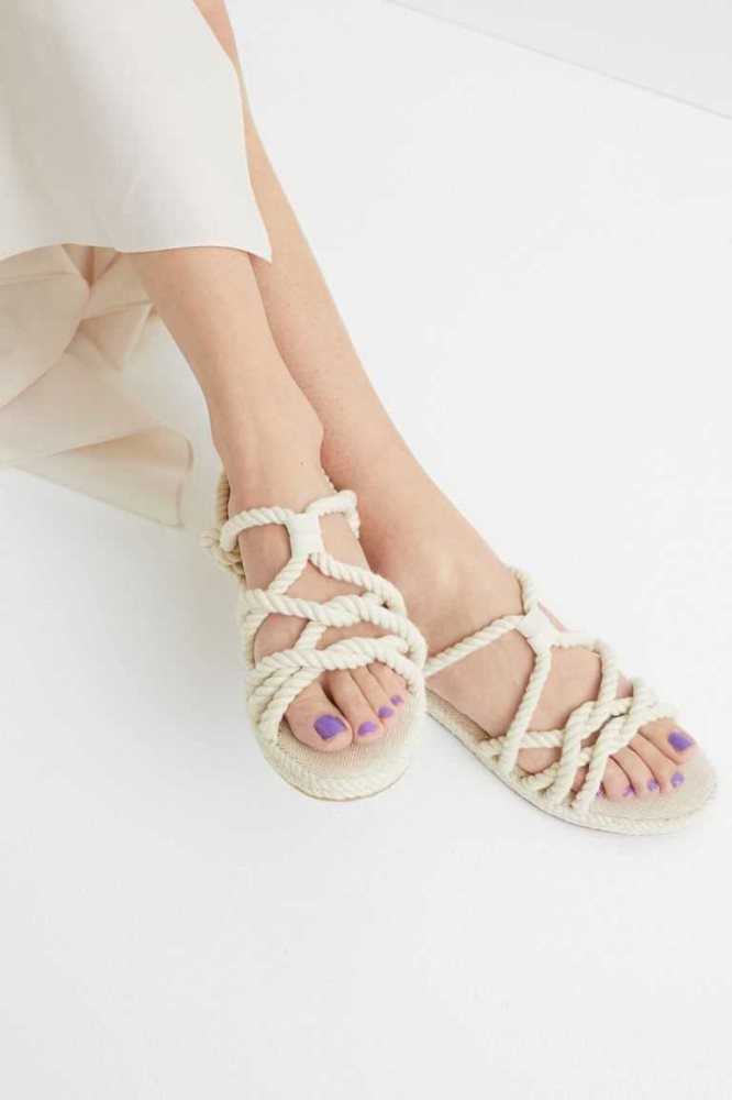 Sandalias H&M Mujer Creme | 051873DKG