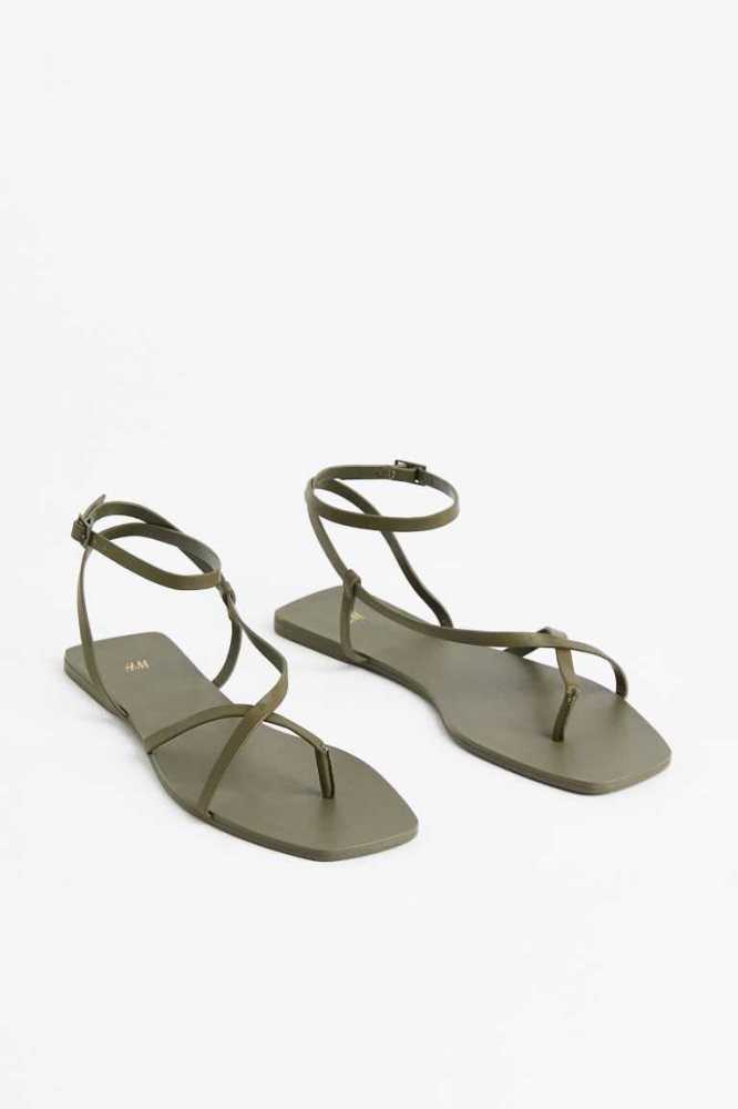 Sandalias H&M Mujer Kaki Oscuro Verdes | 195820CMX