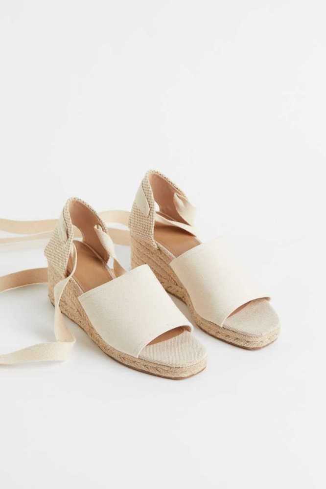 Sandalias H&M Wedge-heel Alpargata Mujer Beige | 831670STC