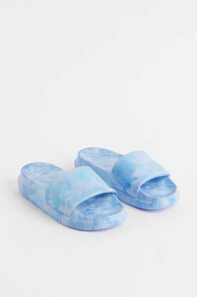 Sandalias de Diapositivas H&M Mujer Azules Claro | 479021EMT