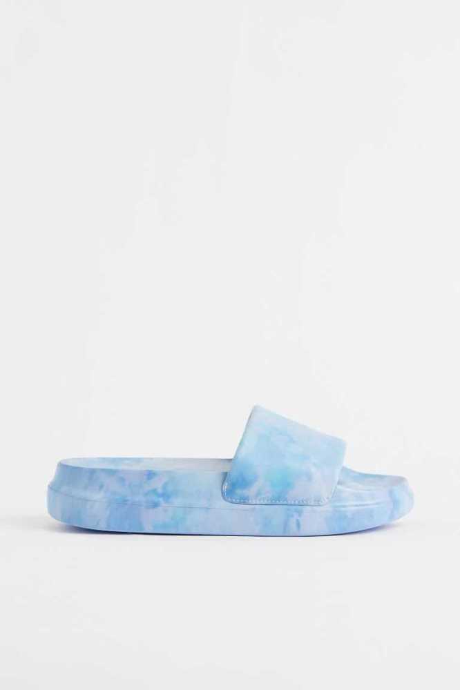 Sandalias de Diapositivas H&M Mujer Azules Claro | 479021EMT