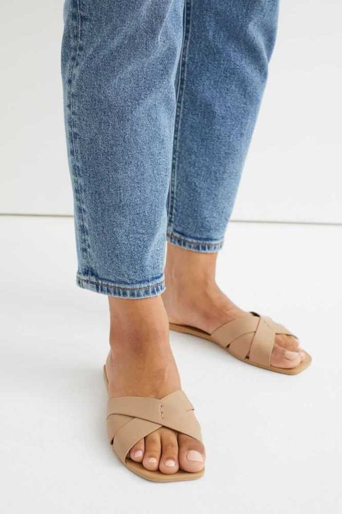 Sandalias de Diapositivas H&M Mujer Beige | 659047NTG