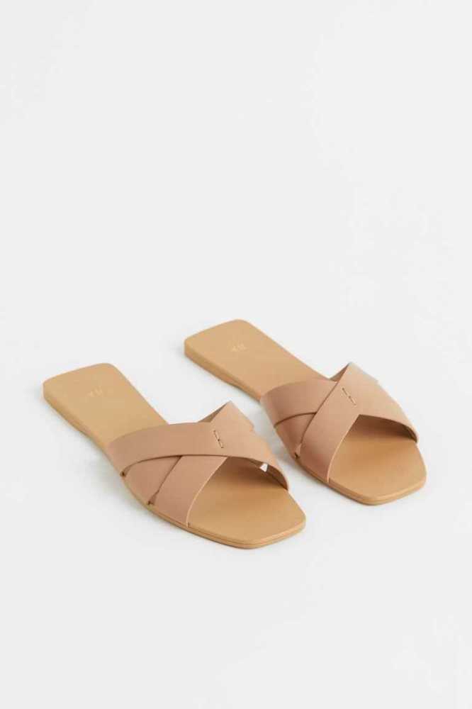 Sandalias de Diapositivas H&M Mujer Beige | 659047NTG