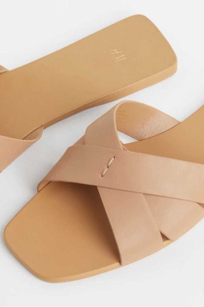 Sandalias de Diapositivas H&M Mujer Beige | 659047NTG