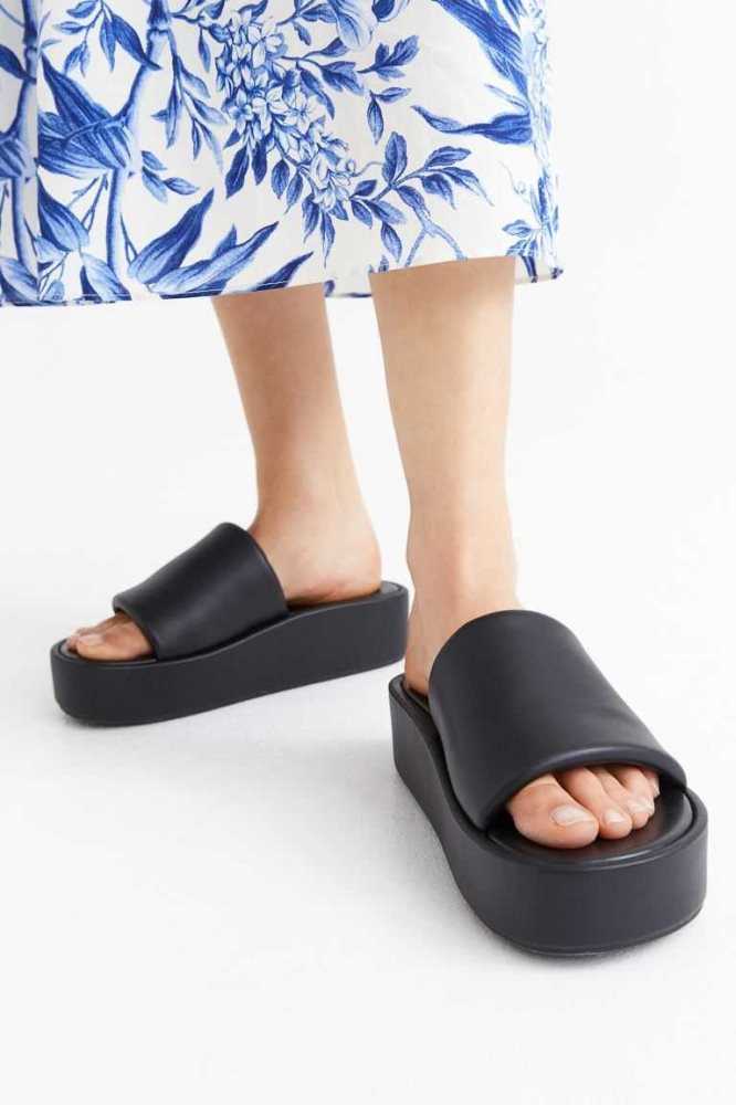 Sandalias de Diapositivas H&M Plataforma Mujer Grises Oscuro Marrom | 932841ZJX