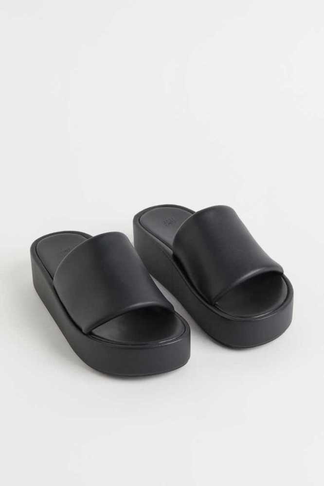 Sandalias de Diapositivas H&M Plataforma Mujer Grises Oscuro Marrom | 932841ZJX