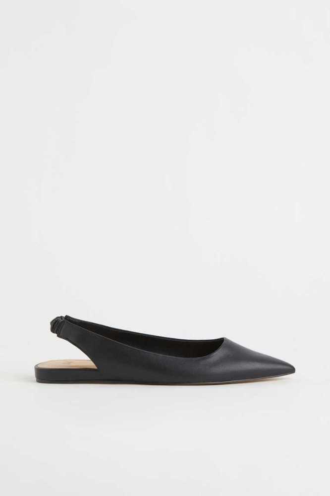 Sandalias de Diapositivas H&M Pointed Slingbacks Mujer Negros | 831576BOQ